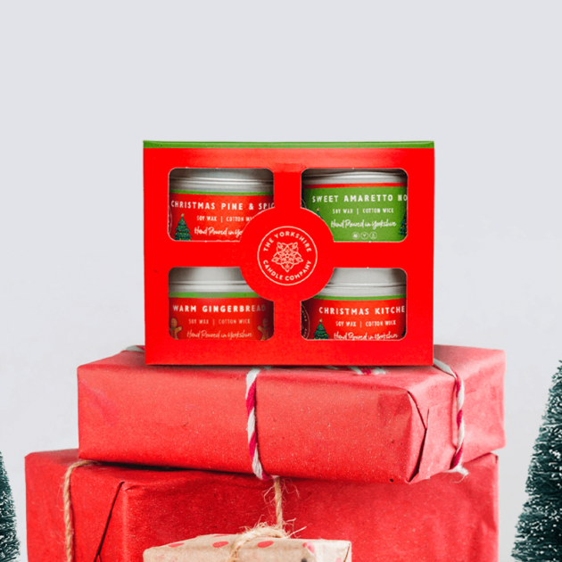 Festive Candle Gift Pack x4 Small Tin